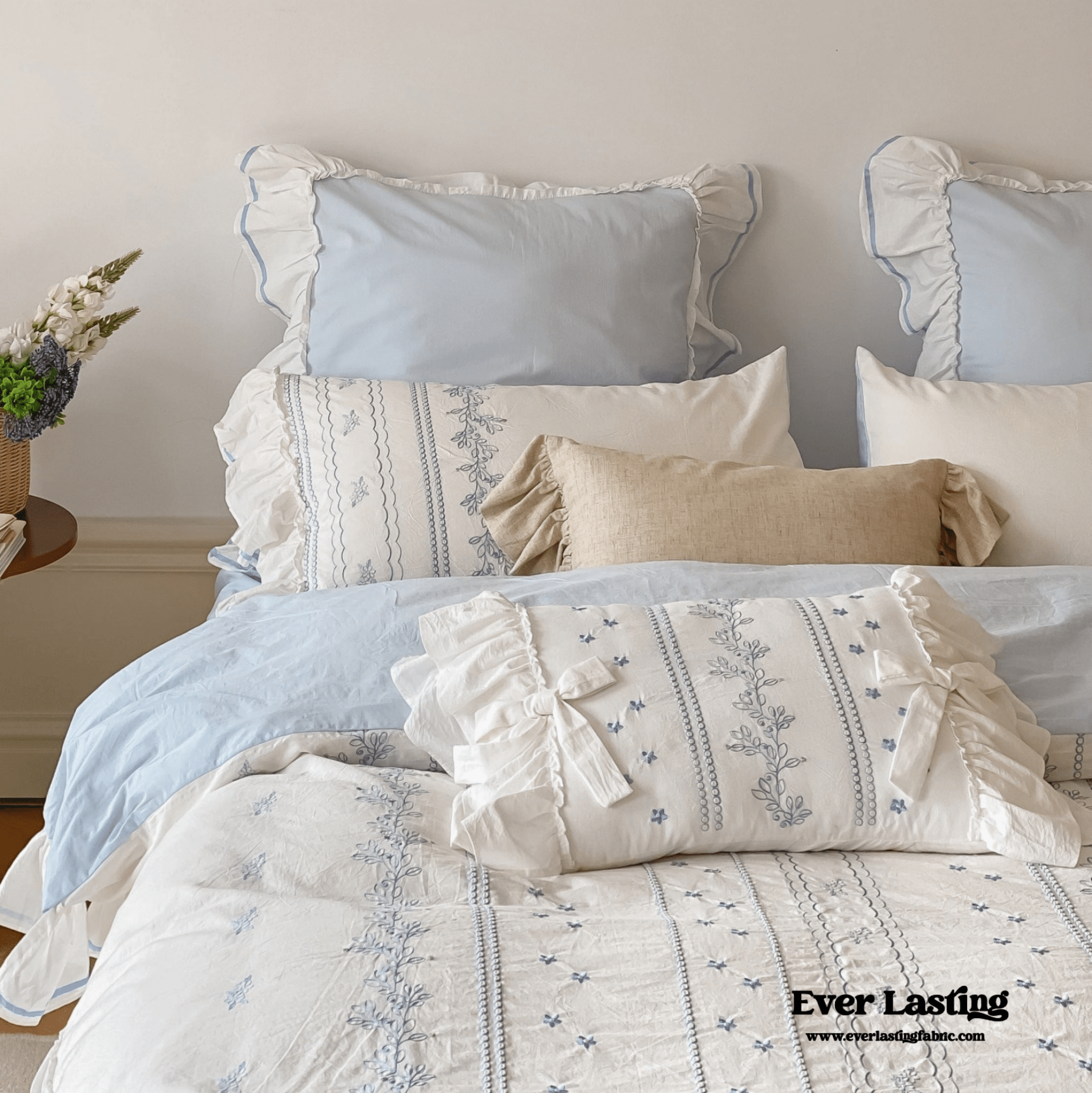 Large Pink Ruffle Square Pillowcase - Ever Lasting