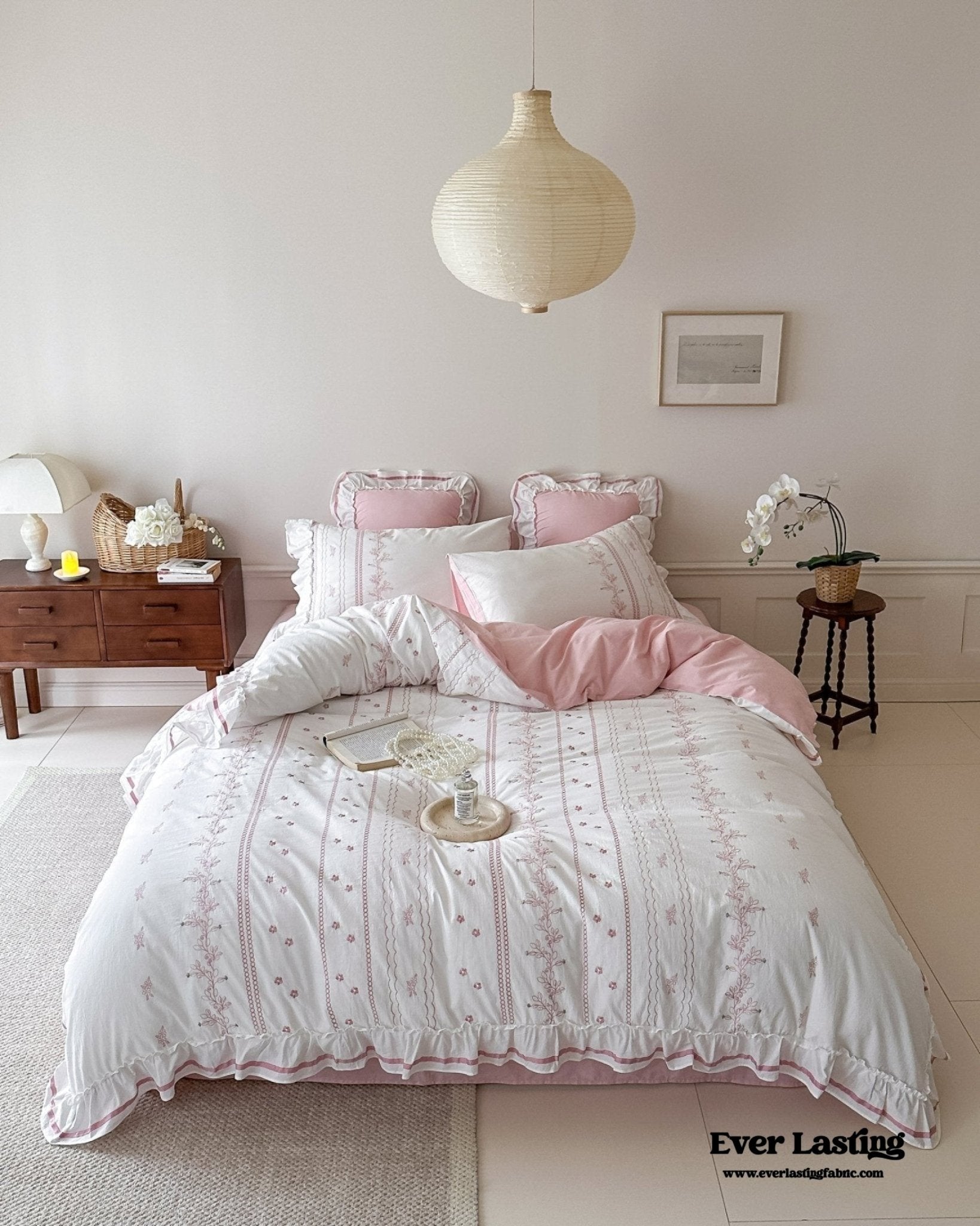 Large Pink Ruffle Square Pillowcase - Ever Lasting