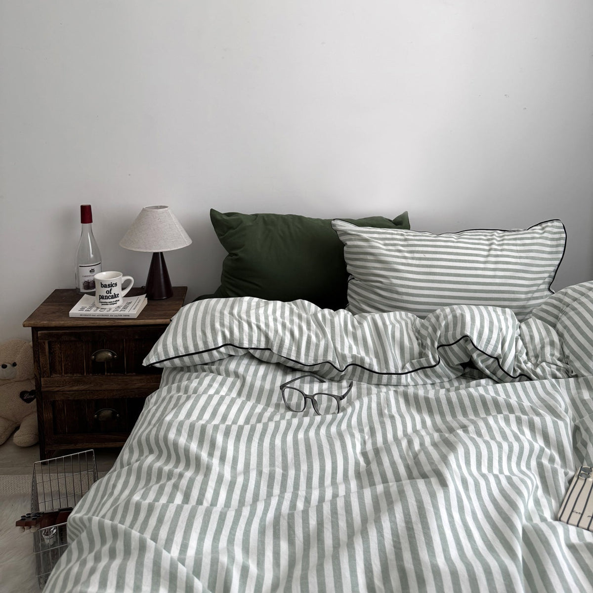 -Ever Lasting - Lark Striped Bedding Set / Brown -Bedding Set -Ever Lasting