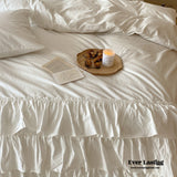 Layered Ruffle Bedding Set / Beige