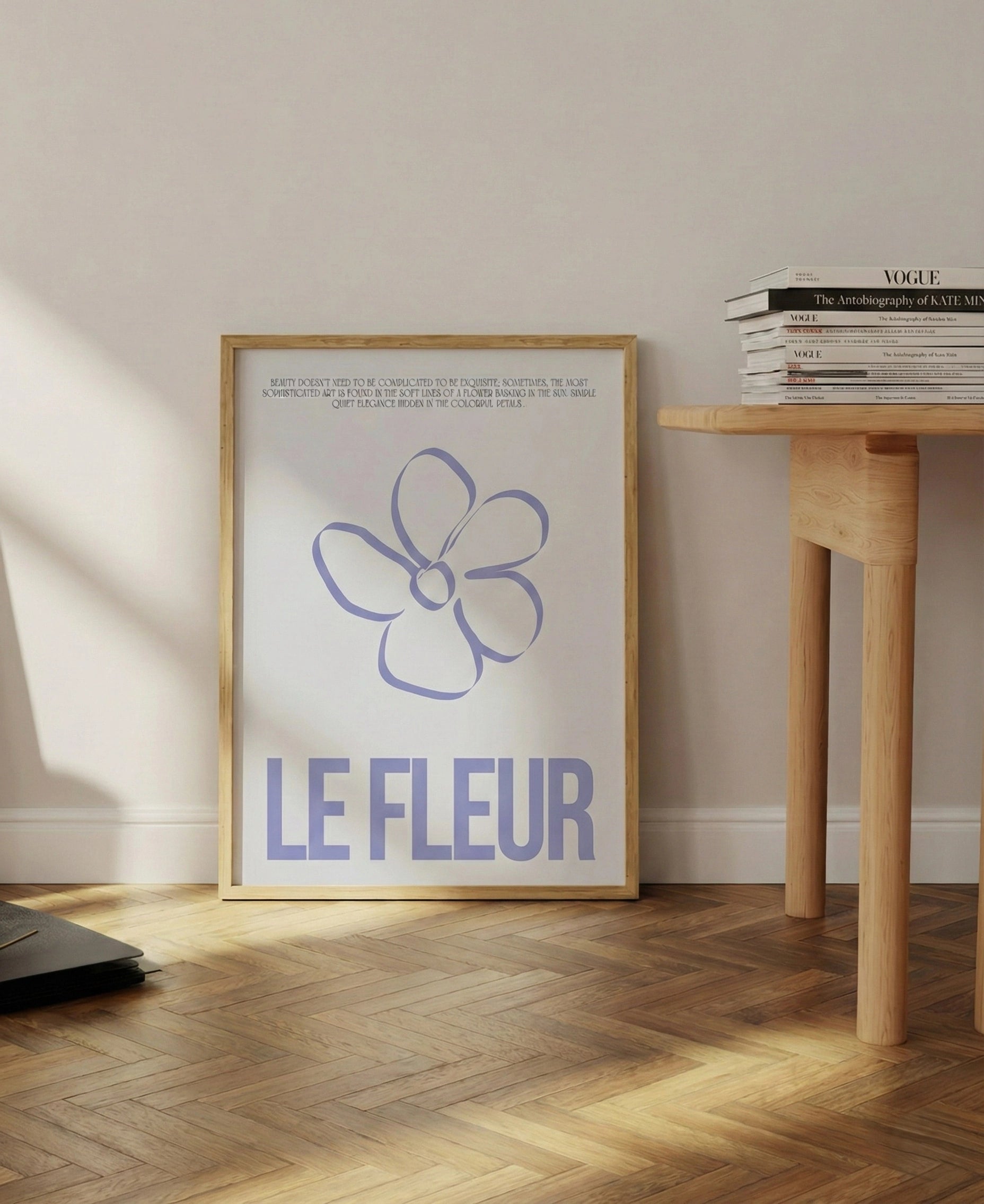 - Ever Lasting - Le Fleur - Minimal Floral Line Art Wall Poster in Soft Lavender Tones - Ever Lasting
