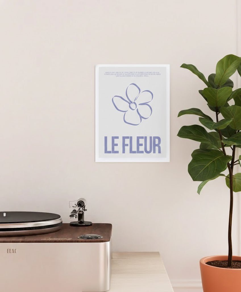  - Ever Lasting - Le Fleur - Minimal Floral Line Art Wall Poster in Soft Lavender Tones - Ever Lasting