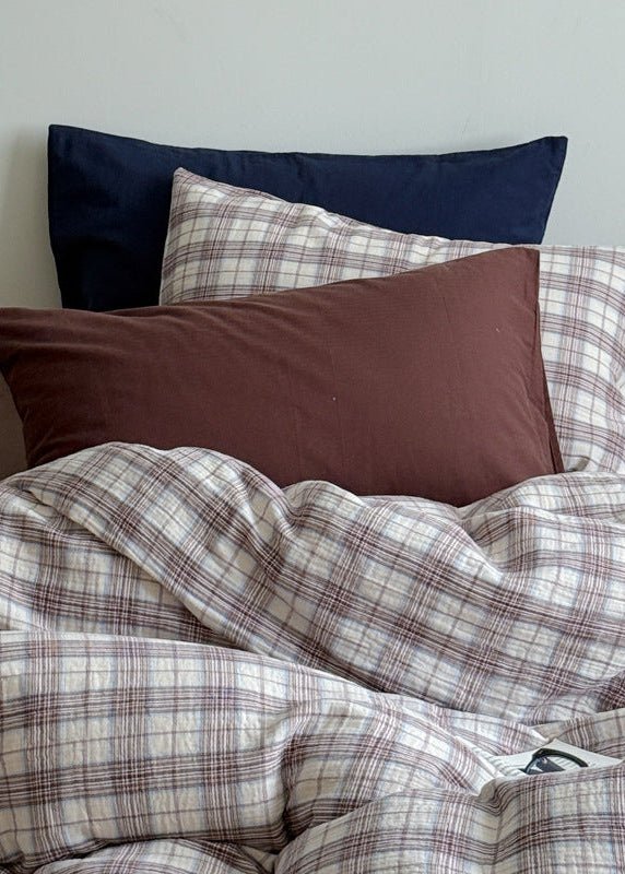  - Ever Lasting - Levi Gingham Bedding Set / Beige - Bedding Set - Ever Lasting
