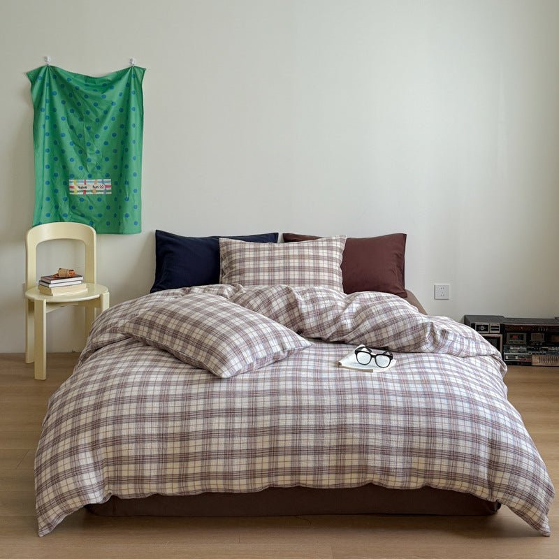  - Ever Lasting - Levi Gingham Bedding Set / Beige - Bedding Set - Ever Lasting