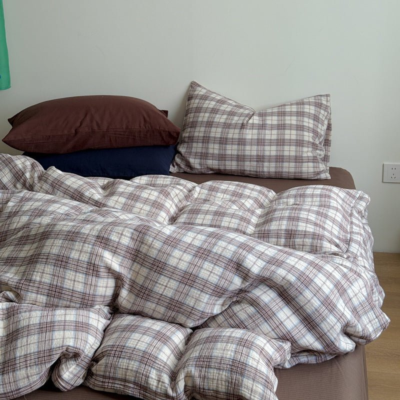  - Ever Lasting - Levi Gingham Bedding Set / Beige - Bedding Set - Ever Lasting