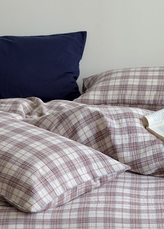  - Ever Lasting - Levi Gingham Bedding Set / Beige - Bedding Set - Ever Lasting