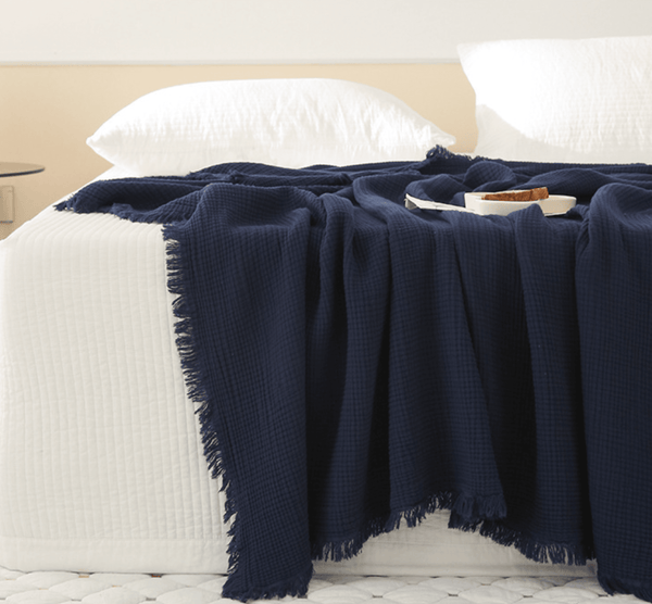 Light Weight Cotton Blanket / Blue Small Blankets