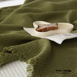 Light Weight Cotton Blanket / Moss Green Blankets