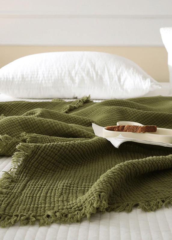  - Ever Lasting - Light Weight Cotton Blanket / Moss Green - Blankets - Ever Lasting