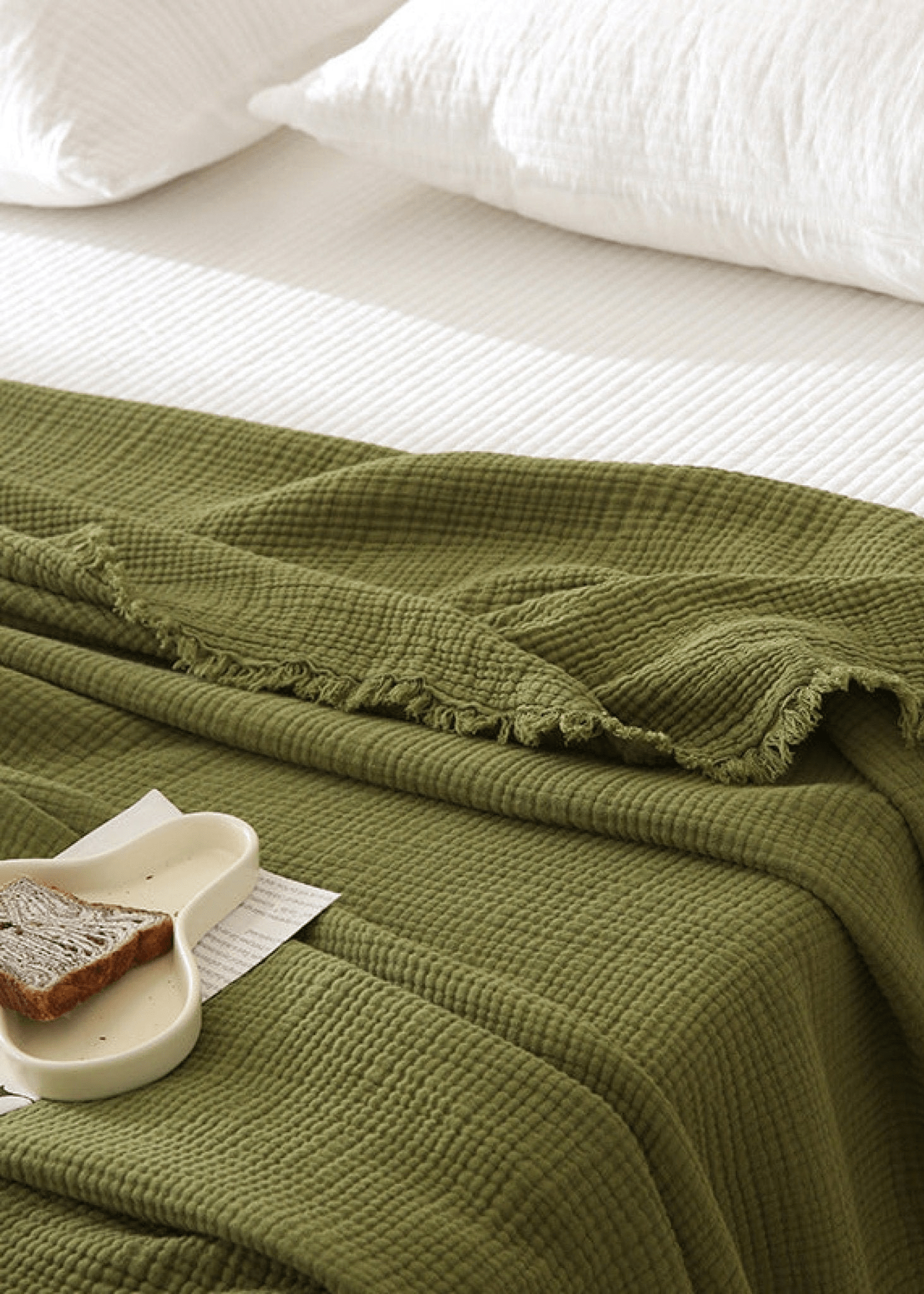  - Ever Lasting - Light Weight Cotton Blanket / Moss Green - Blankets - Ever Lasting
