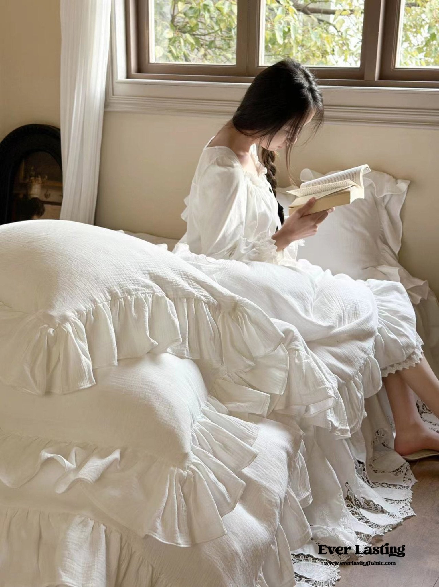 Liliane Elegant Ruffle Double Gauze Bedding Set | Best Bed Set