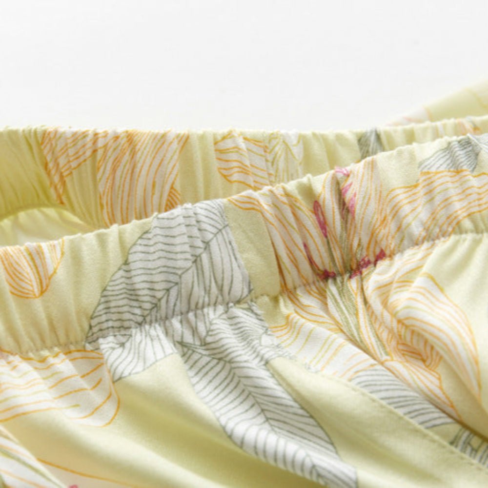 Lillian Lapel Collar & Button Front Floral Pajama Set / Long - Sleeve & Long - Pant - Ever Lasting