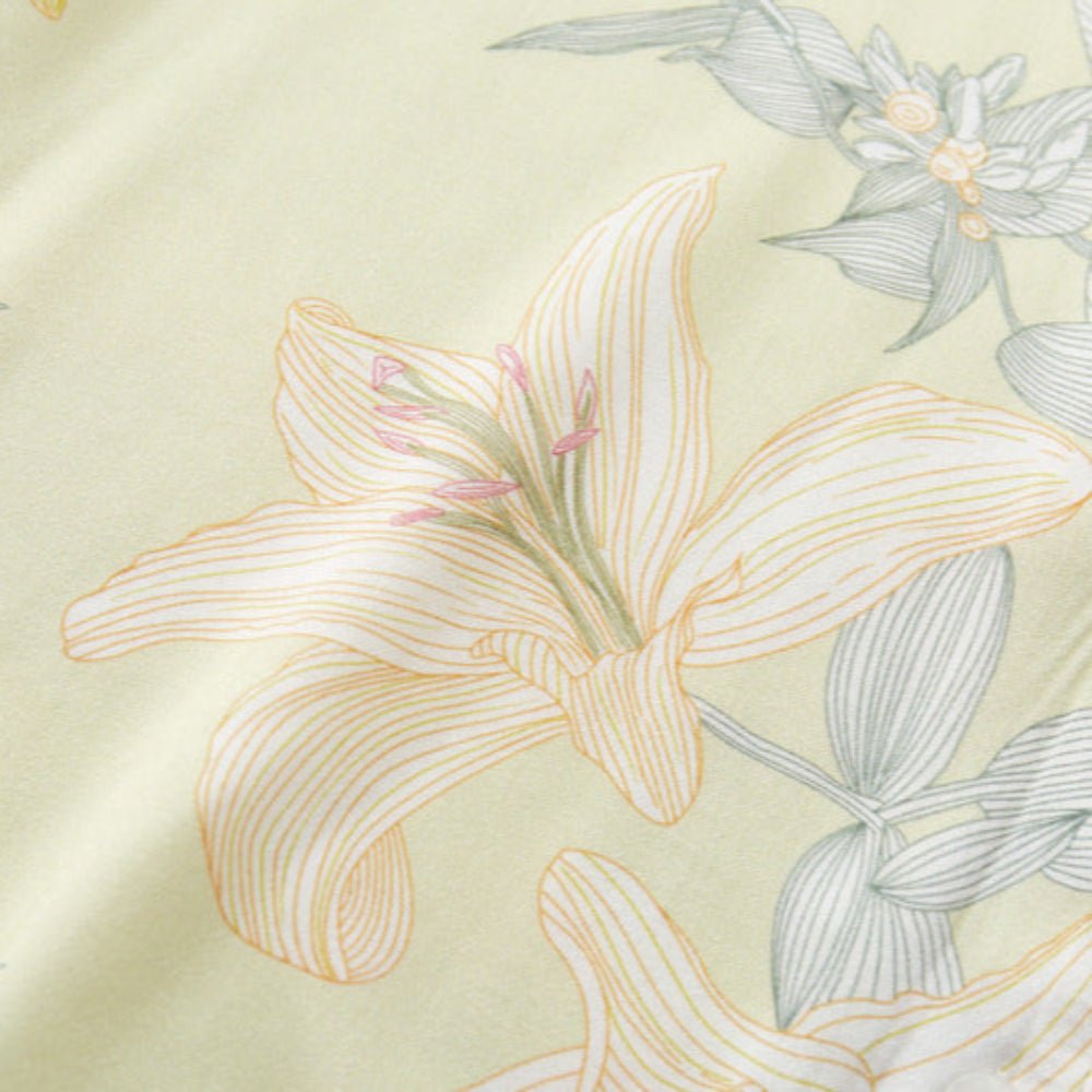 Lillian Lapel Collar & Button Front Floral Pajama Set / Long - Sleeve & Long - Pant - Ever Lasting