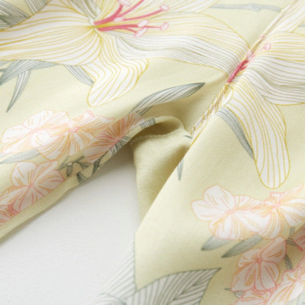 Lillian Lapel Collar & Button Front Floral Pajama Set / Long - Sleeve & Long - Pant - Ever Lasting