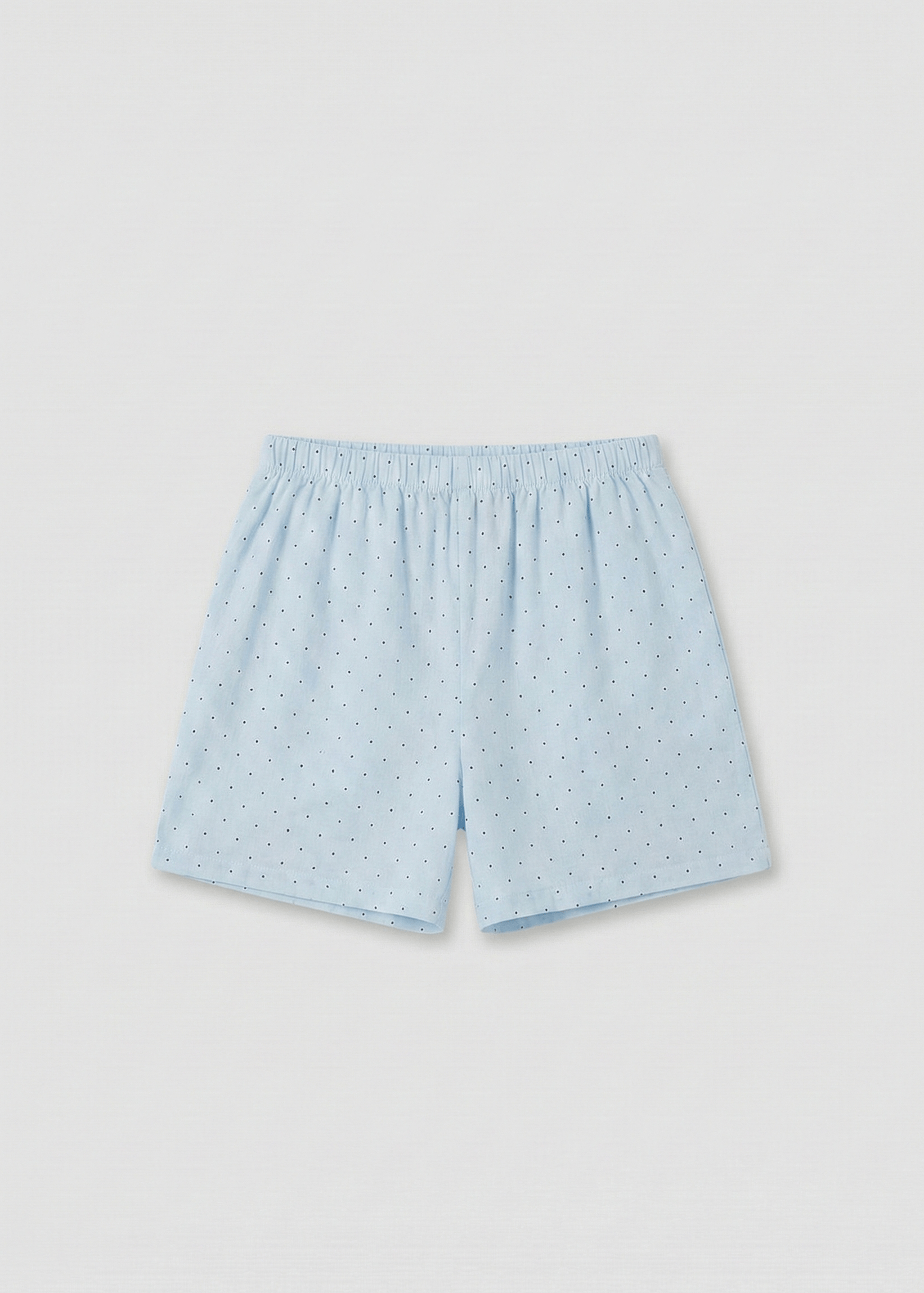  - Ever Lasting - Lina Double Gauze Polka Dot Lounge Set / Soft Water Blue (Short Sleeve & Shorts) - Pajamas - Ever Lasting