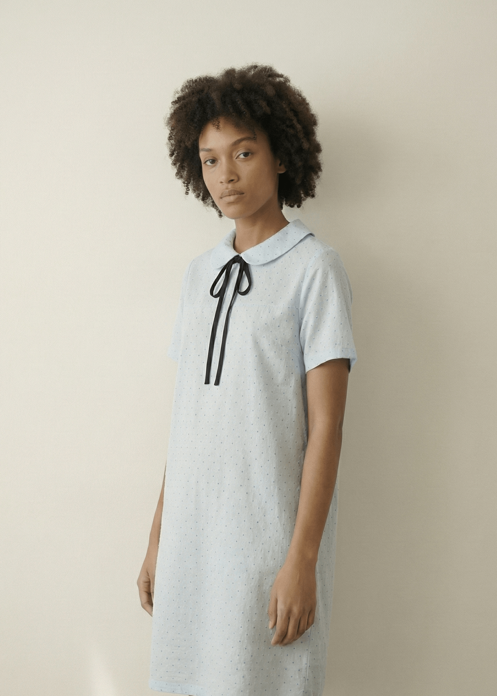  - Ever Lasting - Lina Polka Dot Double Gauze Nightgown Dress / Soft Water Blue - Pajamas - Ever Lasting