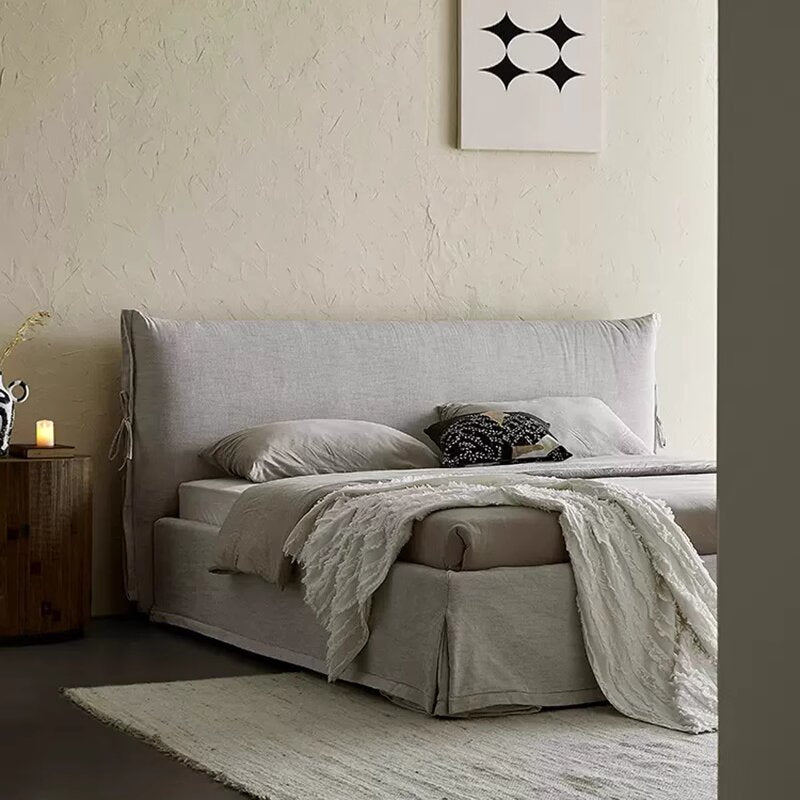  - Ever Lasting - Linen Ribbon Ties Bed Frame (6 Linen Cover Colors) - Bed Frame - Ever Lasting