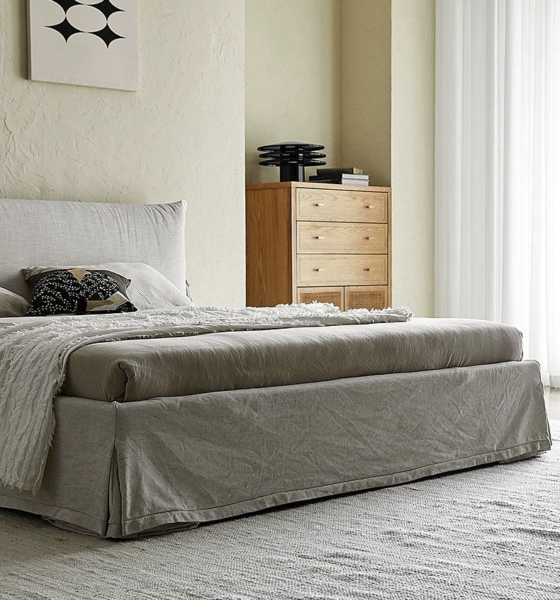  - Ever Lasting - Linen Ribbon Ties Bed Frame (6 Linen Cover Colors) - Bed Frame - Ever Lasting