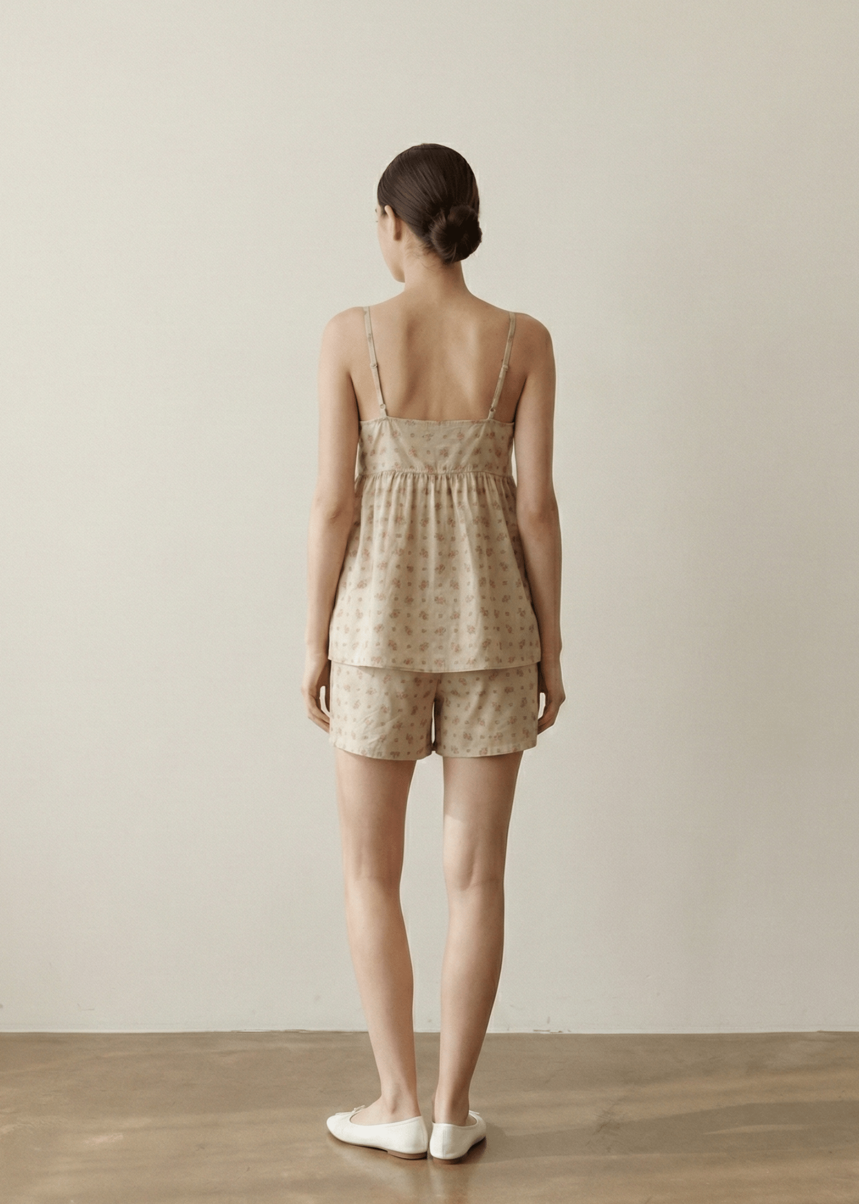  - Ever Lasting - Linnea Sleeveless Floral Pajama Set / Beige - Pajamas - Ever Lasting