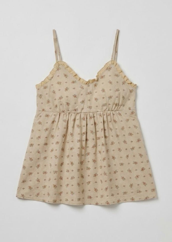  - Ever Lasting - Linnea Sleeveless Floral Pajama Set / Beige - Pajamas - Ever Lasting