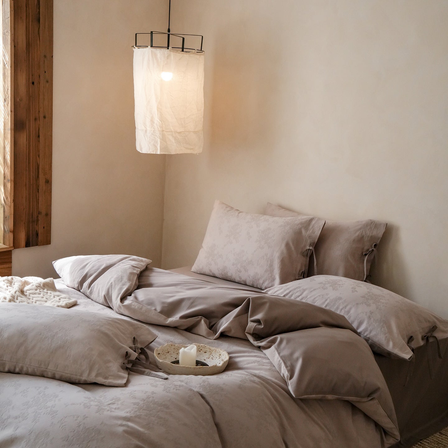  - Ever Lasting - Liora Ribbon Bow Tied Floral Bedding Set / Purple - Bedding Set - Ever Lasting