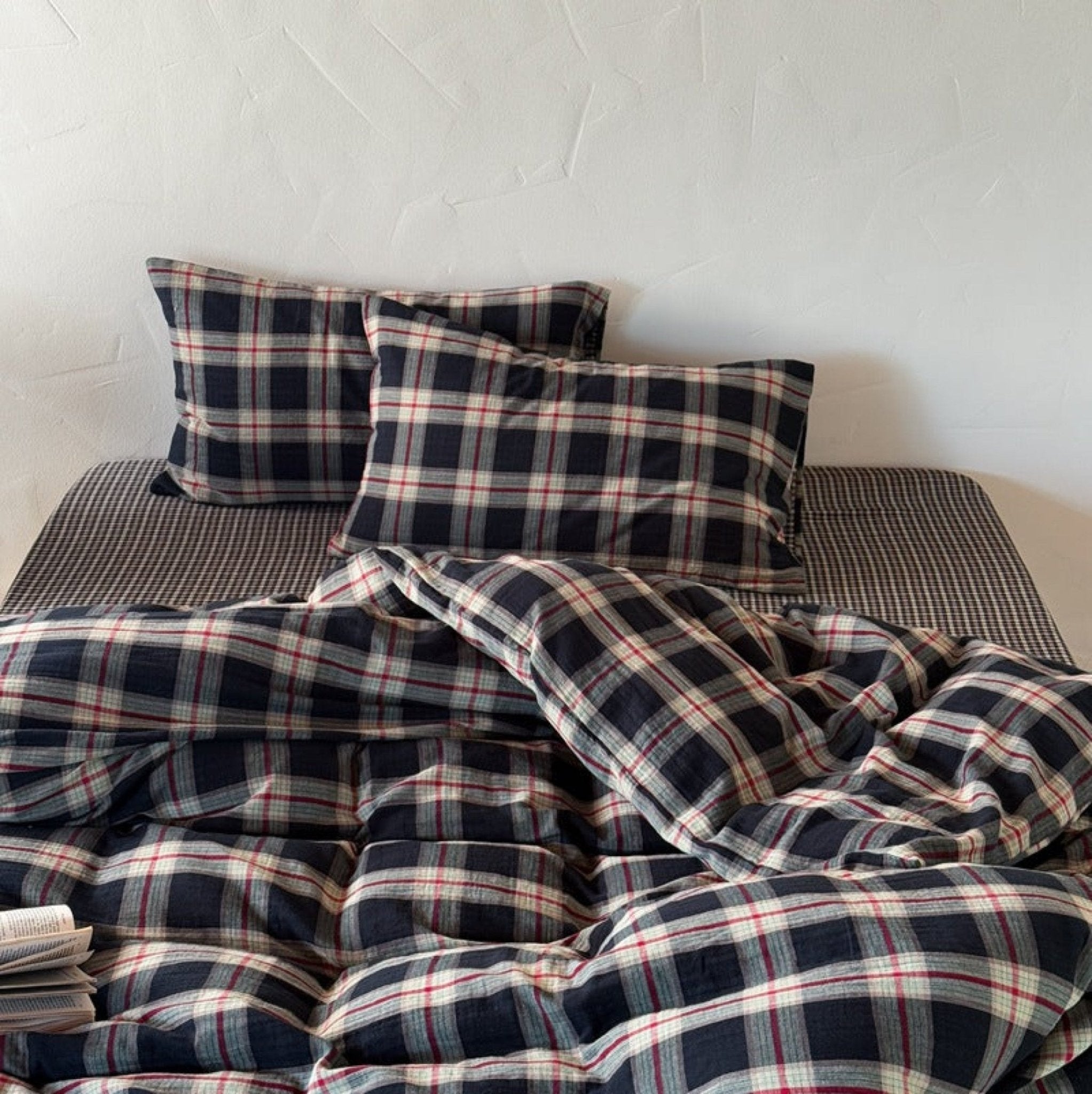 Lucas Gingham Jacquard Bedding Set / Gray - Ever Lasting