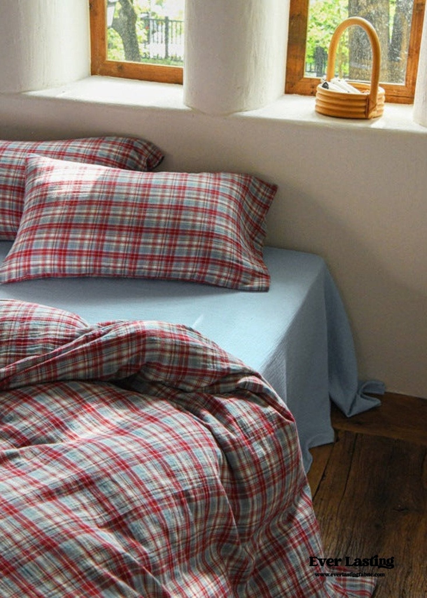 Lucas Gingham Jacquard Bedding Set / Green - Ever Lasting