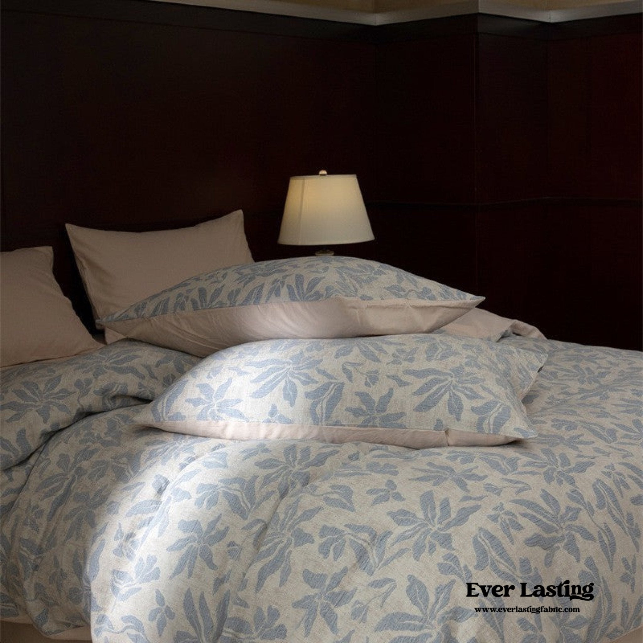Lucien Silky Vintage Jacquard Bedding Set / Blue - Ever Lasting