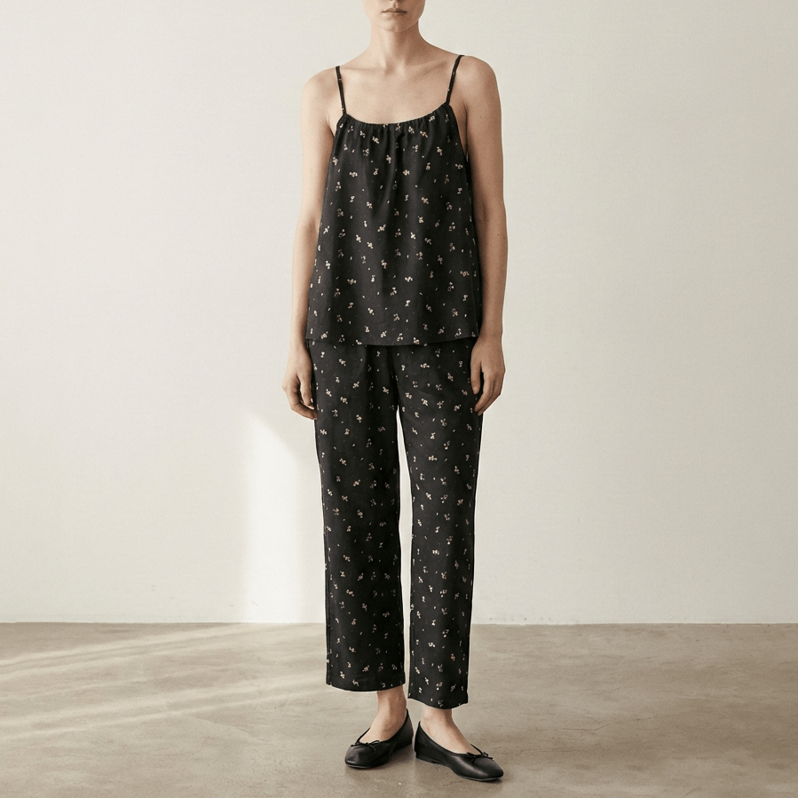  - Ever Lasting - Luma Sleeveless Floral Pajama Set / Orange - Pajamas - Ever Lasting