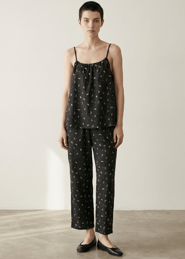  - Ever Lasting - Luma Sleeveless Floral Pajama Set / Orange - Pajamas - Ever Lasting