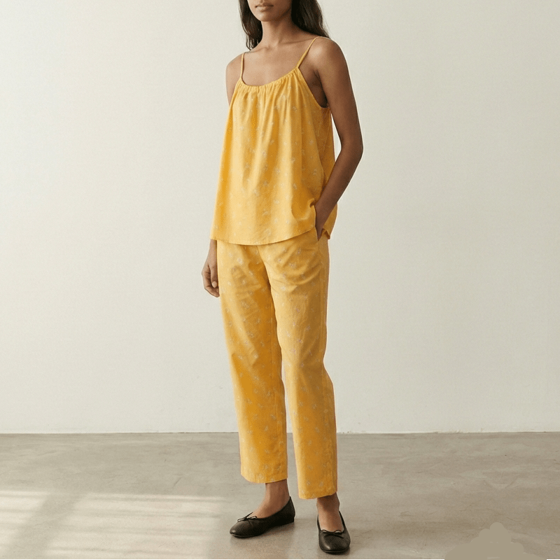  - Ever Lasting - Luma Sleeveless Floral Pajama Set / Orange - Pajamas - Ever Lasting