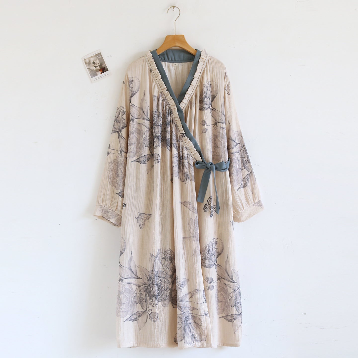 - Ever Lasting - Lunara Floral Long Sleeve Loungewear Dress / Red - Pajamas - Ever Lasting