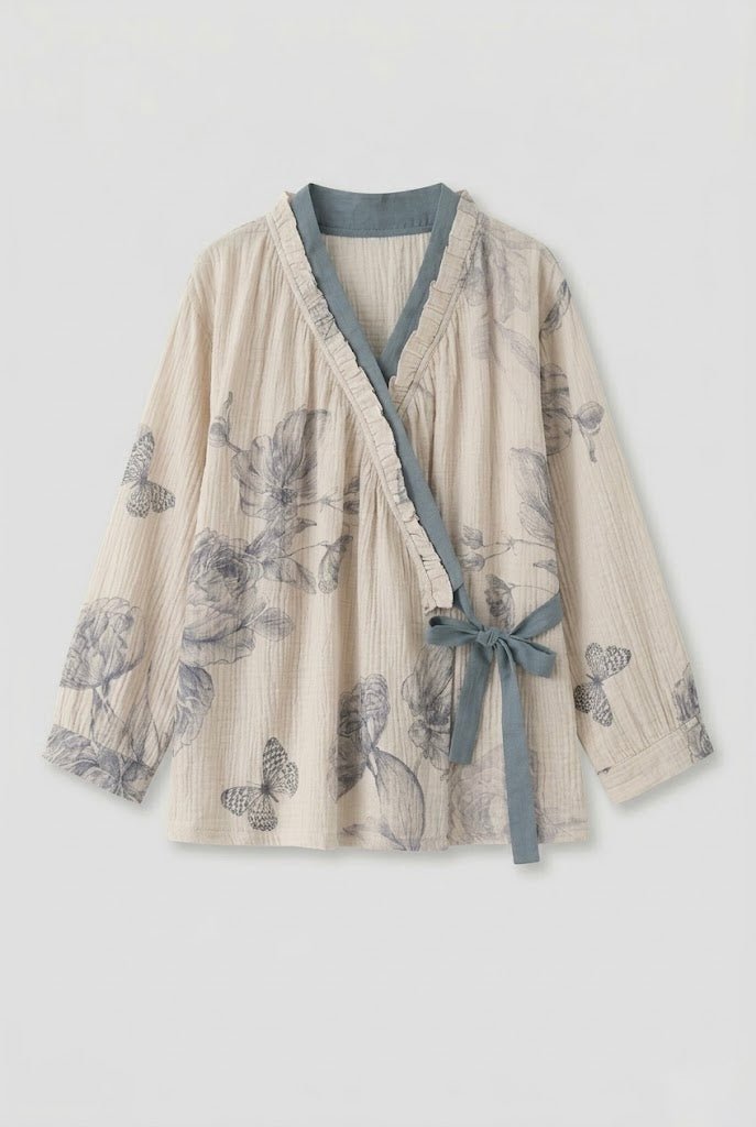  - Ever Lasting - Lunara Floral Long Sleeve Pajama Set / Blue - Pajamas - Ever Lasting