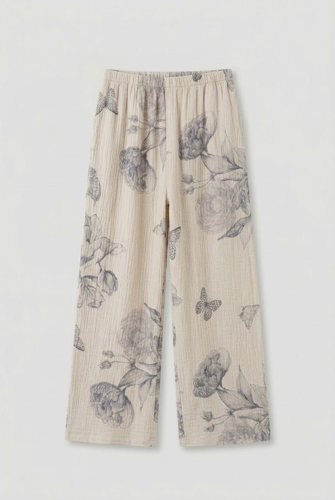  - Ever Lasting - Lunara Floral Long Sleeve Pajama Set / Blue - Pajamas - Ever Lasting