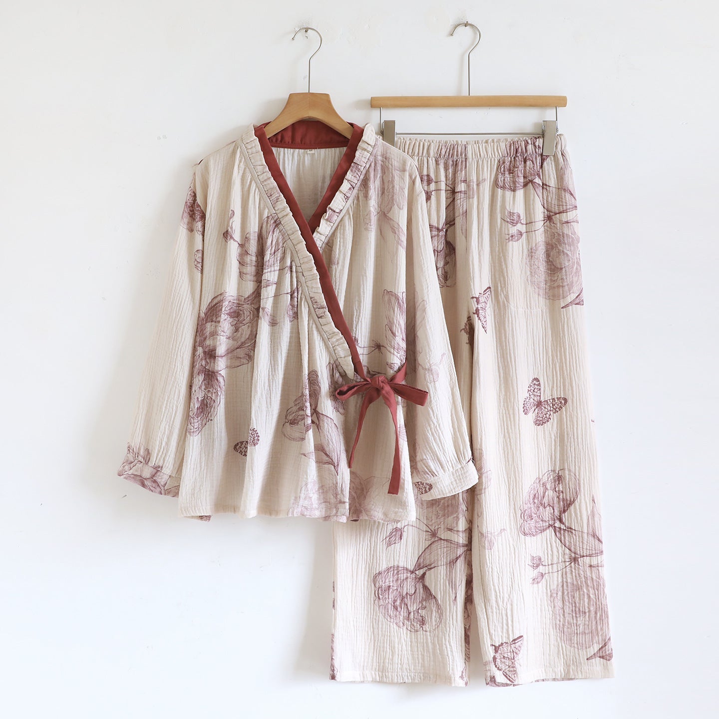  - Ever Lasting - Lunara Floral Long Sleeve Pajama Set / Blue - Pajamas - Ever Lasting
