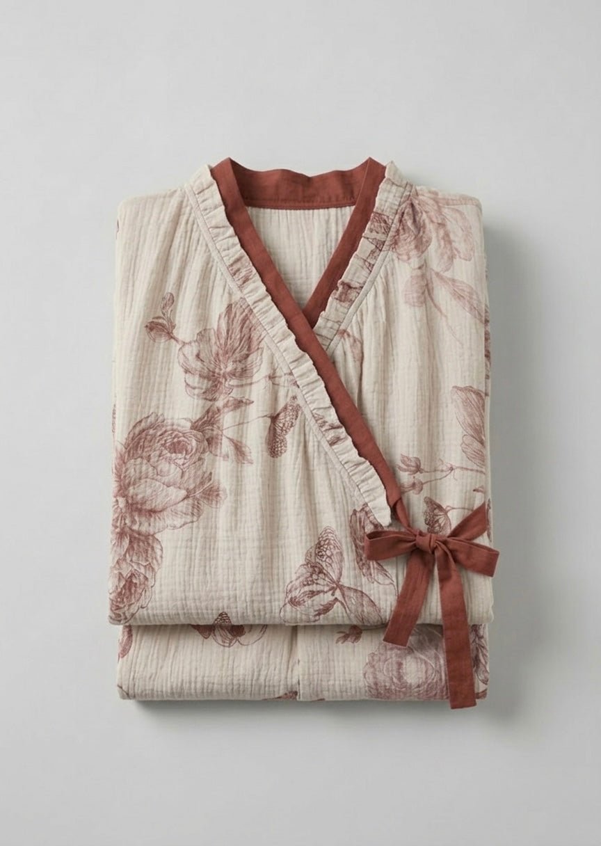  - Ever Lasting - Lunara Floral Long Sleeve Pajama Set / Red - Pajamas - Ever Lasting
