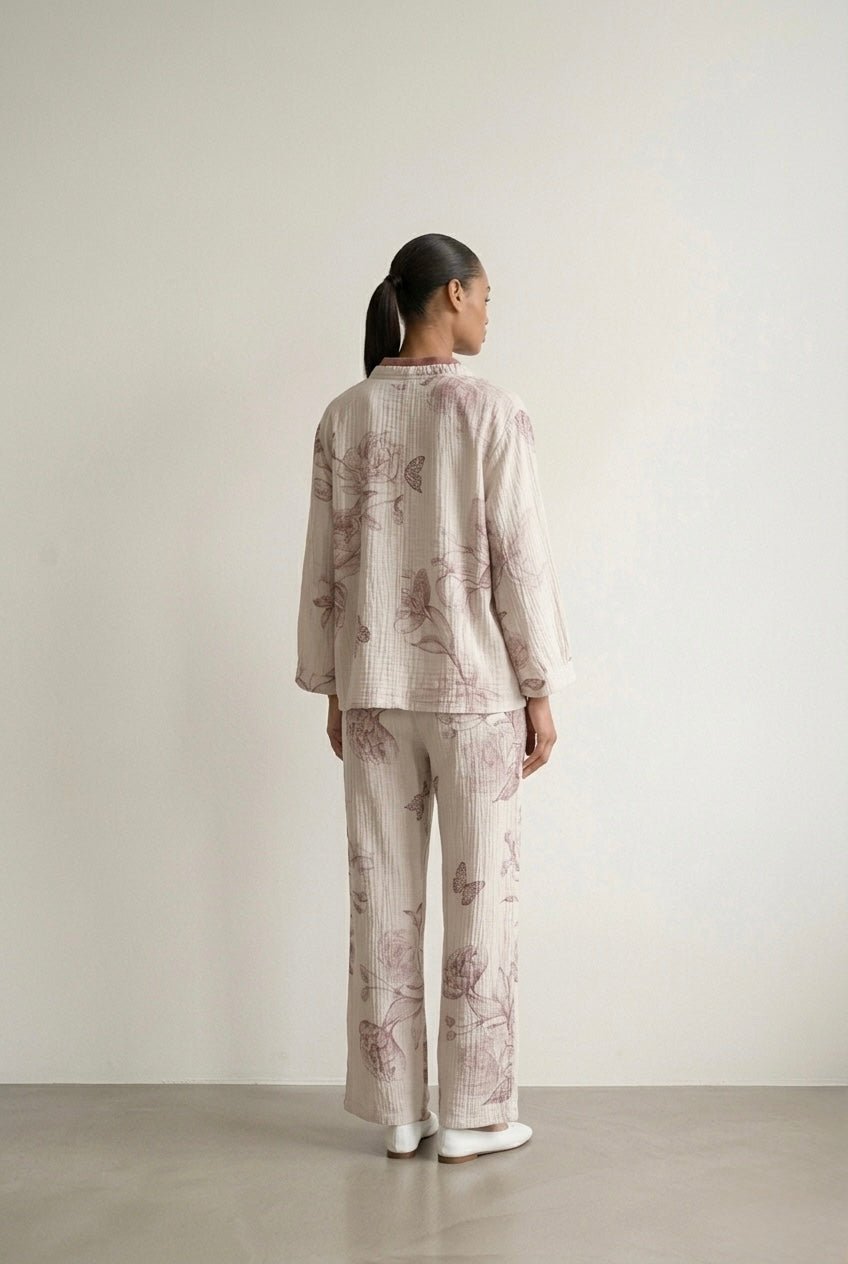  - Ever Lasting - Lunara Floral Long Sleeve Pajama Set / Red - Pajamas - Ever Lasting