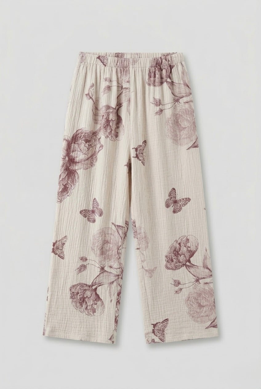  - Ever Lasting - Lunara Floral Long Sleeve Pajama Set / Red - Pajamas - Ever Lasting