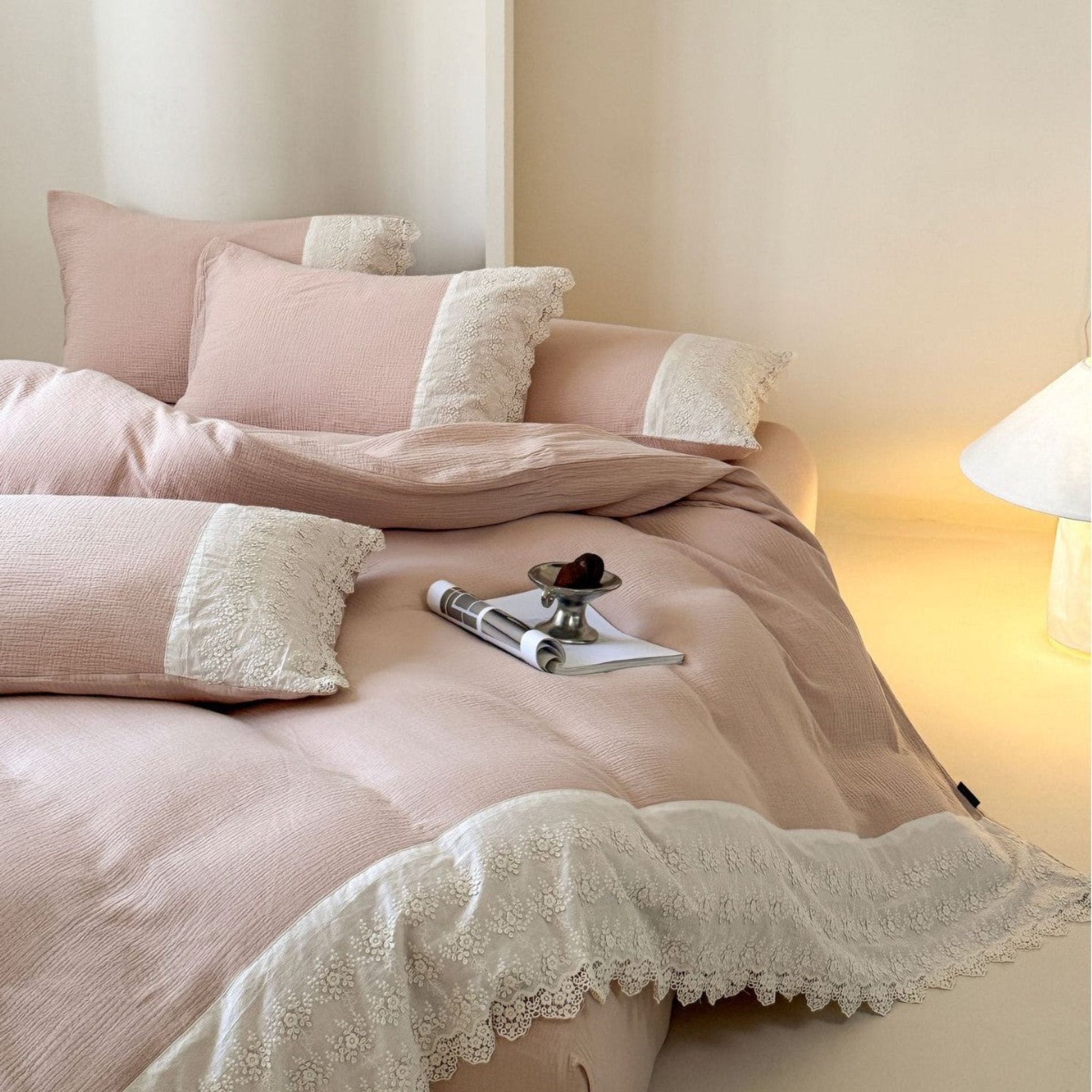 Margaux Lace Double Gauze Bedding Bundle - Ever Lasting