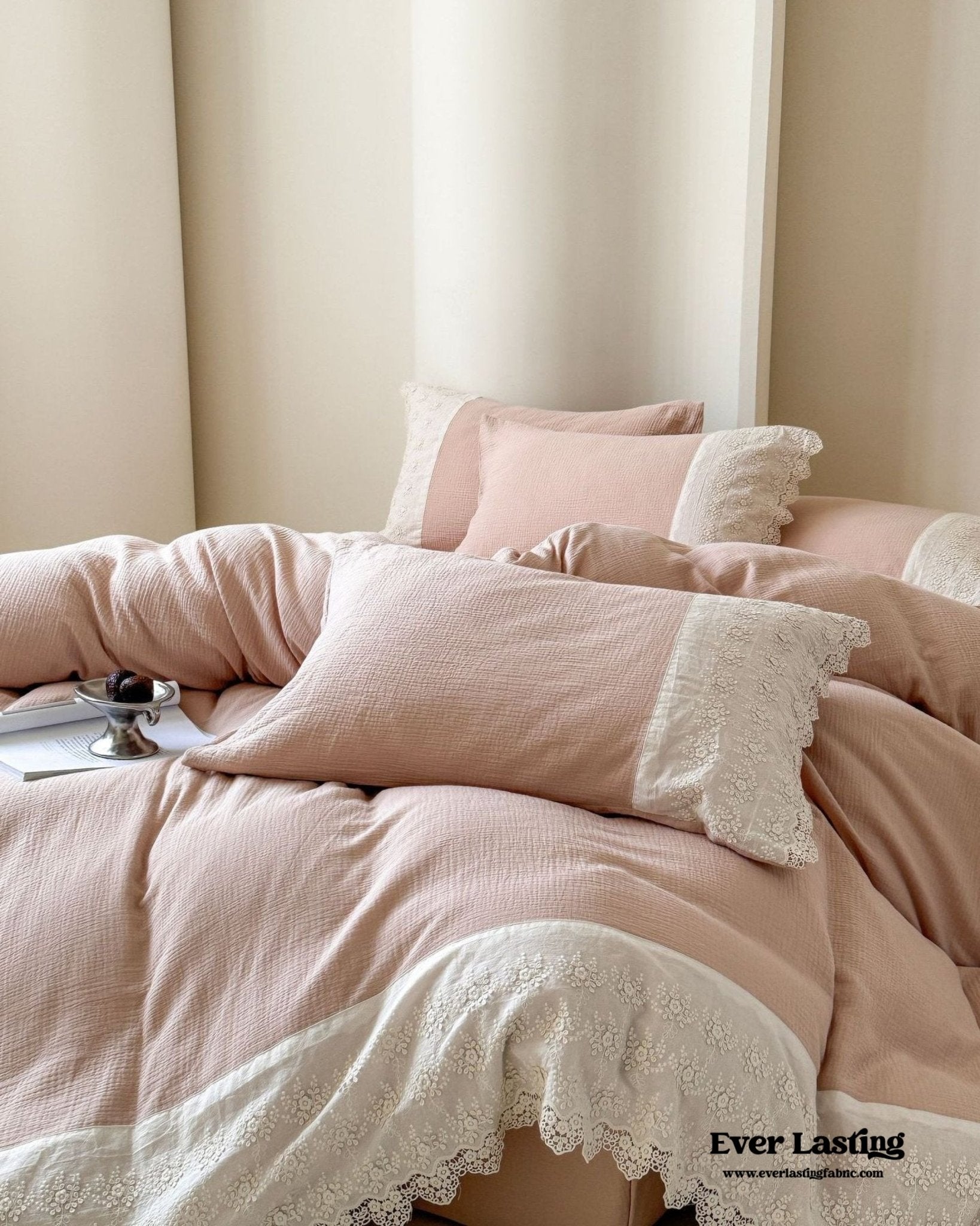 Margaux Lace Double Gauze Bedding Bundle - Ever Lasting