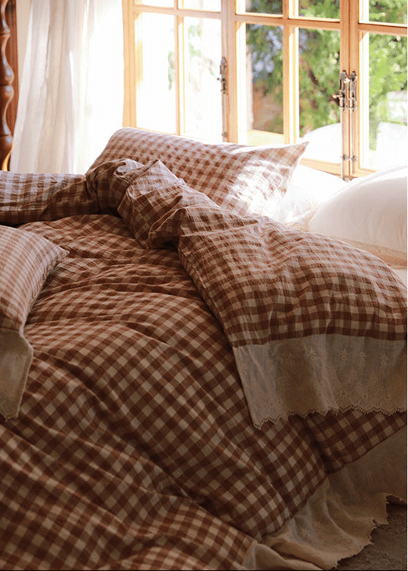  - Ever Lasting - Marie Gingham Lace Ruffle Bedding Bundle - Bedding Bundle - Ever Lasting