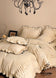 Marigold Velvet Pleated Lace Bedding Set / Beige main image 0