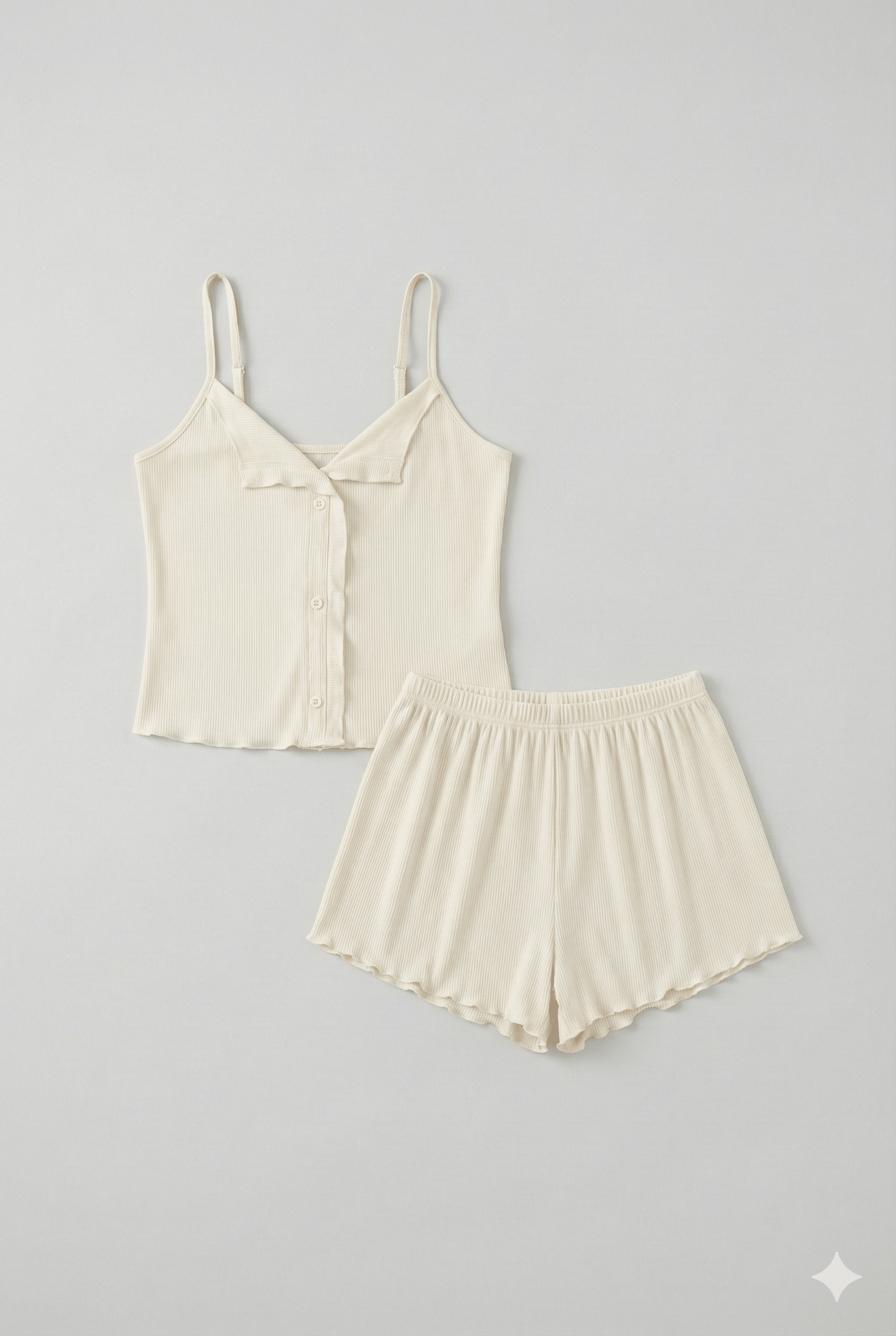  - Ever Lasting - Marlowe Sling V - Neck Pajama Set / White - Pajamas - Ever Lasting