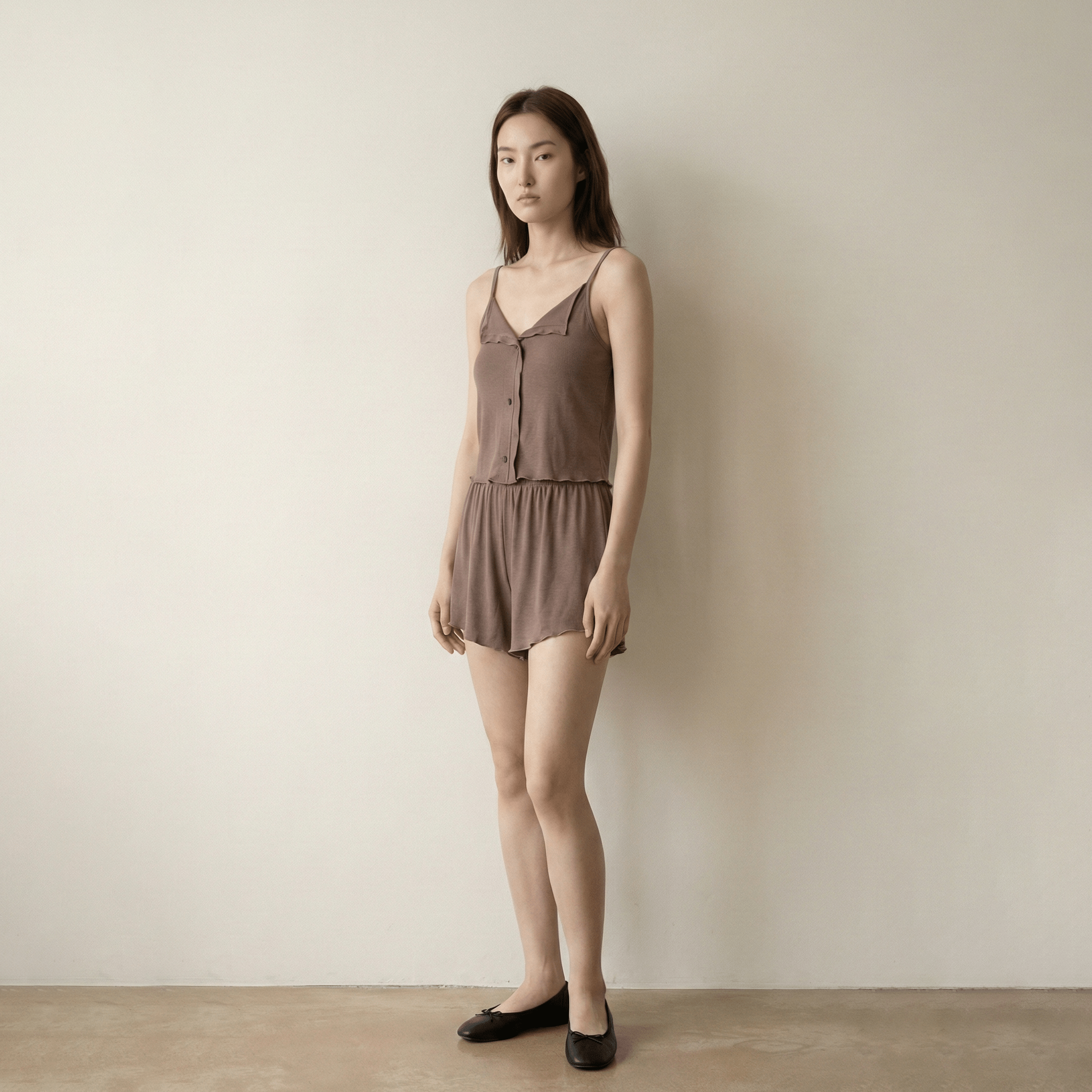  - Ever Lasting - Marlowe Sling V - Neck Pajama Set / White - Pajamas - Ever Lasting