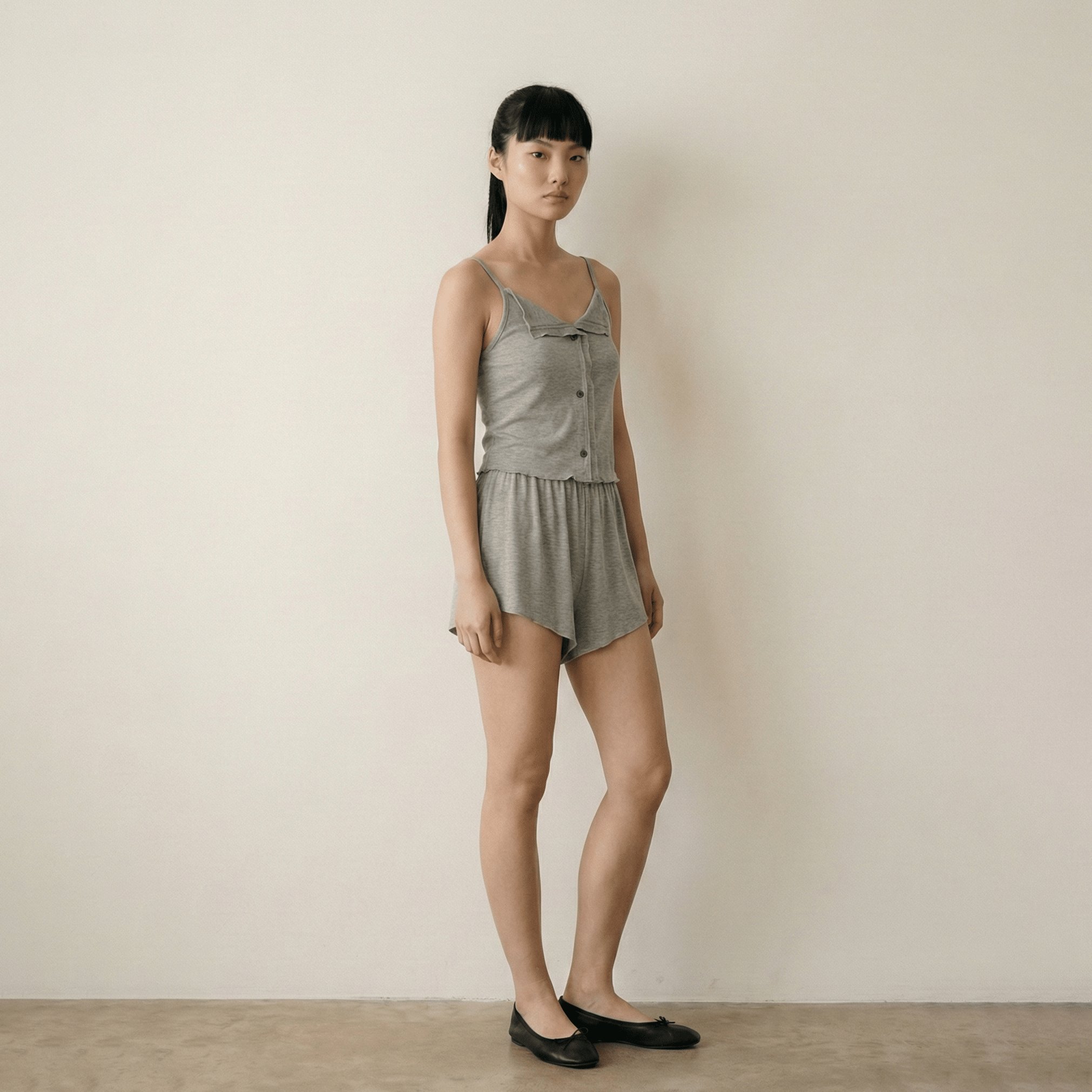  - Ever Lasting - Marlowe Sling V - Neck Pajama Set / White - Pajamas - Ever Lasting