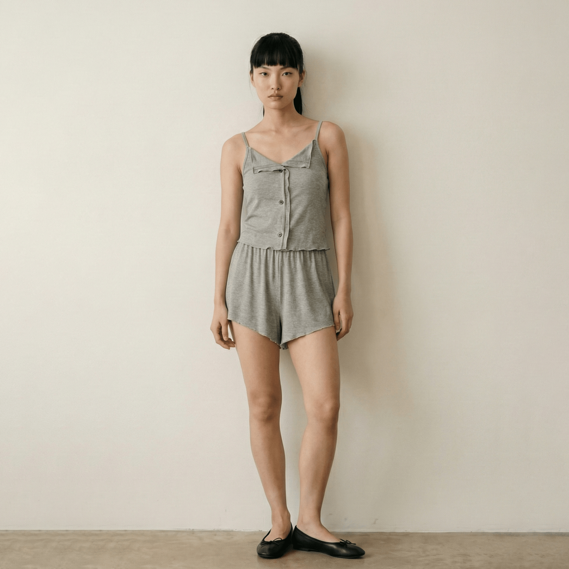  - Ever Lasting - Marlowe Sling V - Neck Pajama Set / White - Pajamas - Ever Lasting