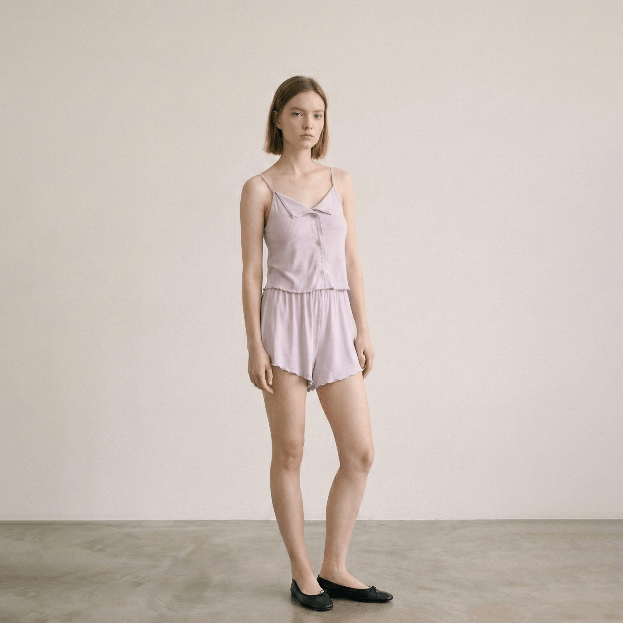  - Ever Lasting - Marlowe Sling V - Neck Pajama Set / White - Pajamas - Ever Lasting