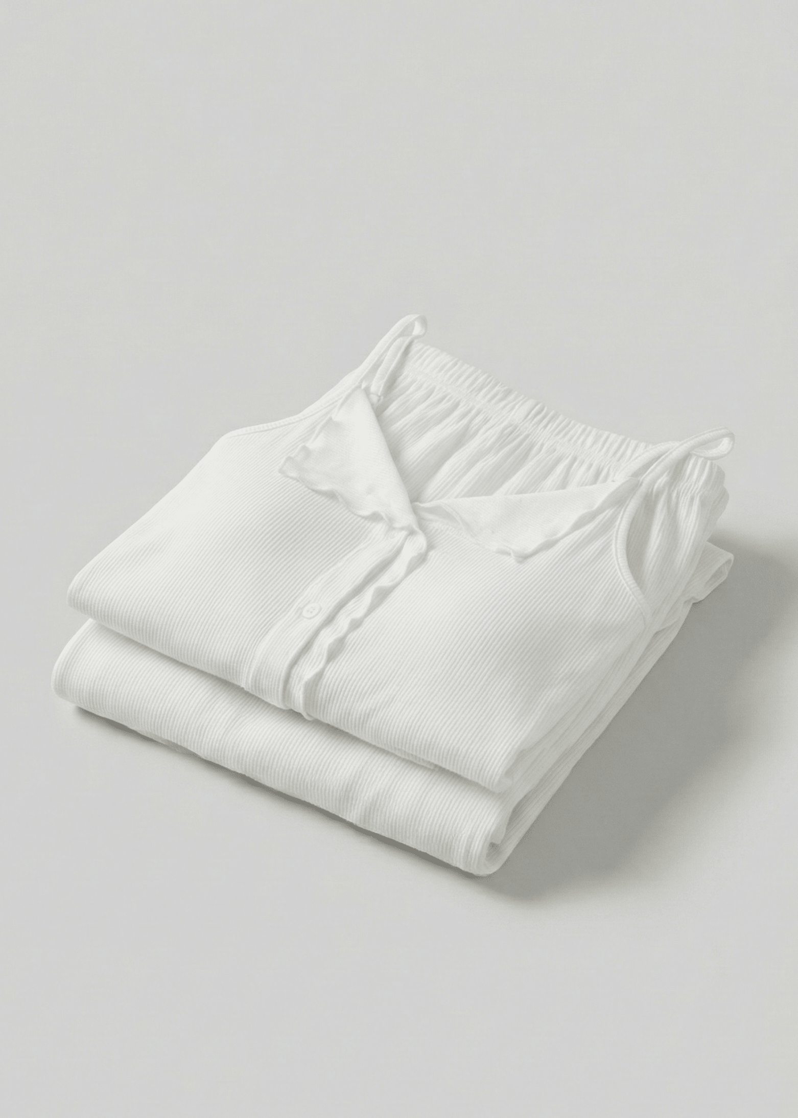  - Ever Lasting - Marlowe Sling V - Neck Pajama Set / White - Pajamas - Ever Lasting