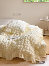 Marshmallow Puff Ruffle Bedding Set / Rust Pink