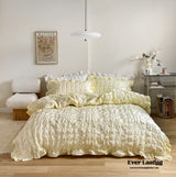 Marshmallow Puff Ruffle Bedding Set / White